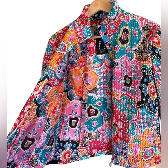 MARKER Colorful Floral Stretchy Full Zip Outdoor Winter Ski Snow Jacket Size 12 - Picture 8 of 14